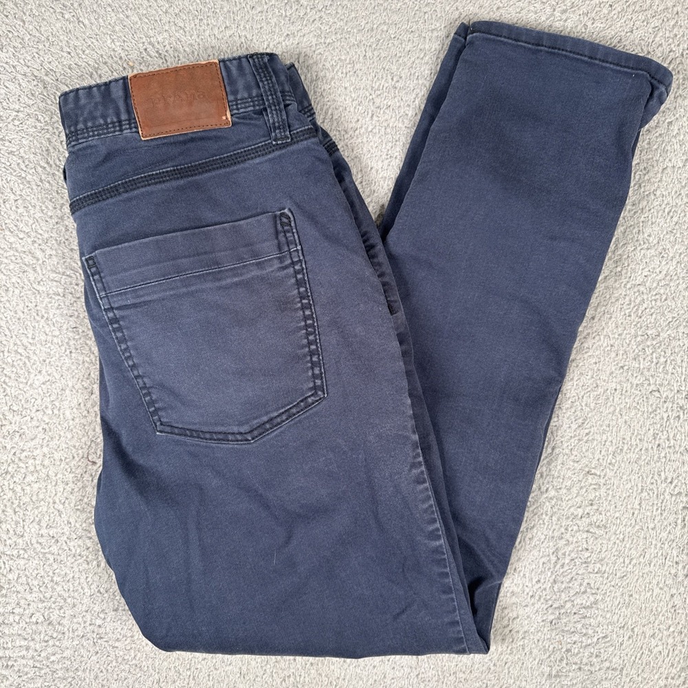 prAna Slim Fit Straight Leg Pants Mens 31x30 (30x28) Blue Stretch Twill